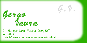 gergo vavra business card